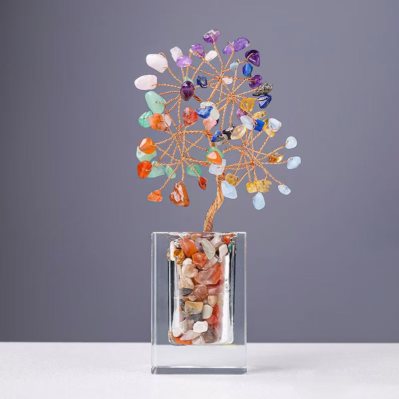 Natural Crystal Money Tree Ornament for Wealth & Prosperity