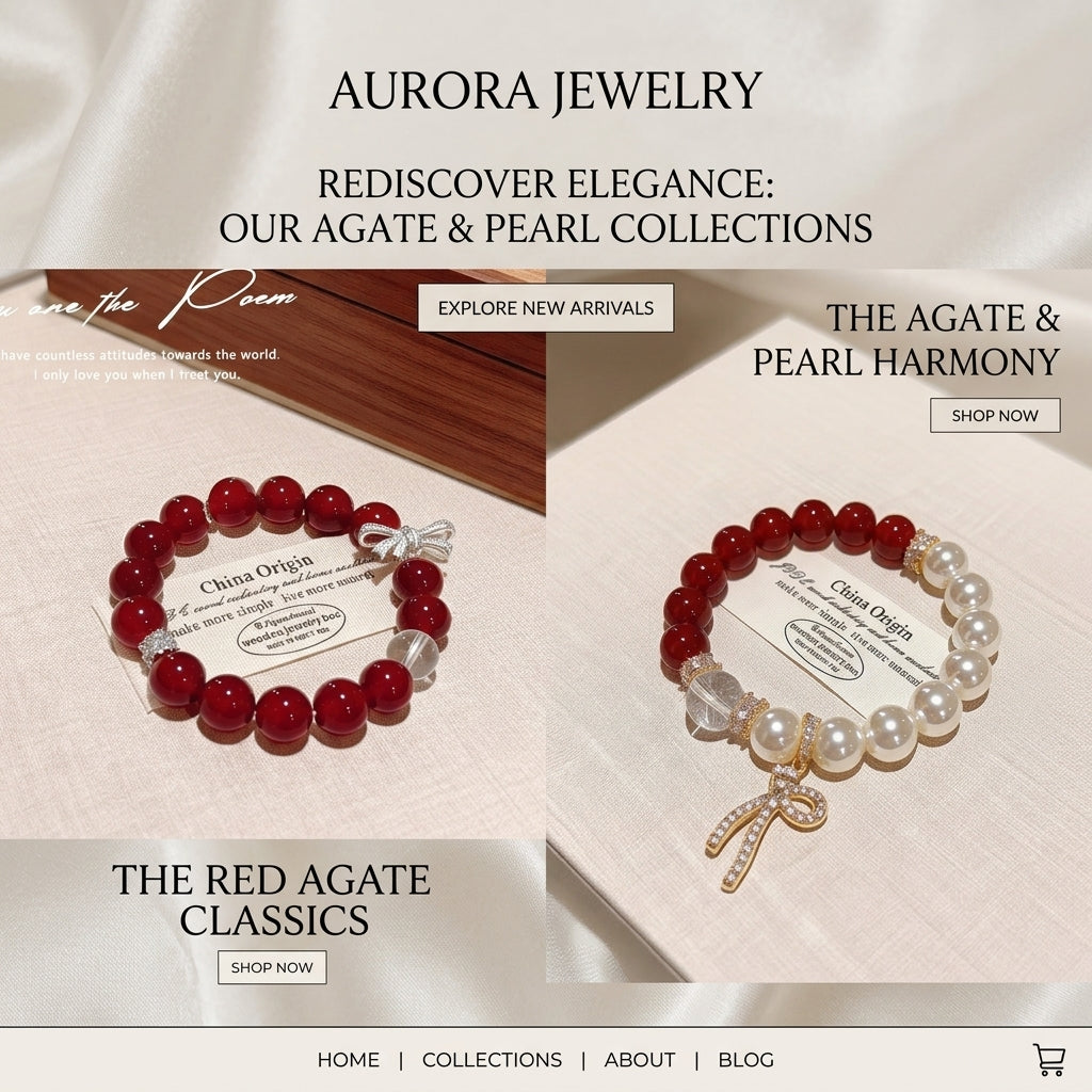 Authentic Red Agate Bracelet, Natural Clear Quartz & Pearl Aesthetic Wristlet, Root Chakra Healing Stone, Gift for Women, Spiritual Protection Talisman