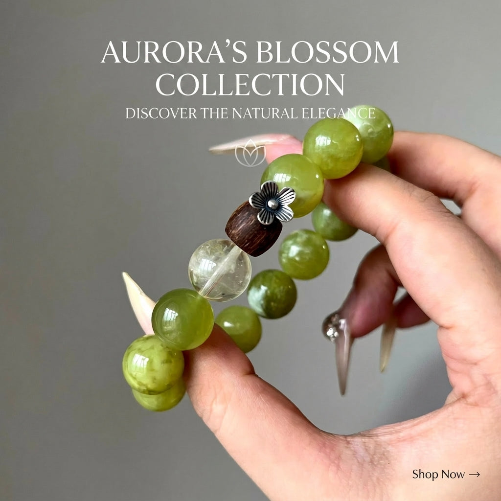 14mm Green Xiuyan Jade Crystal Bracelet, Natural Lemon Quartz & Scented Agarwood Healing Jewelry, Abundance & Stress Relief Talisman for Women