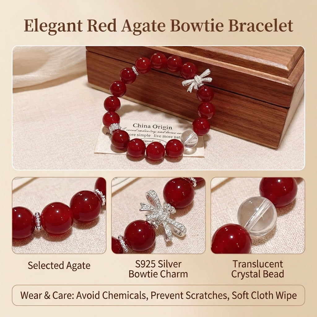 Authentic Red Agate Bracelet, Natural Clear Quartz & Pearl Aesthetic Wristlet, Root Chakra Healing Stone, Gift for Women, Spiritual Protection Talisman