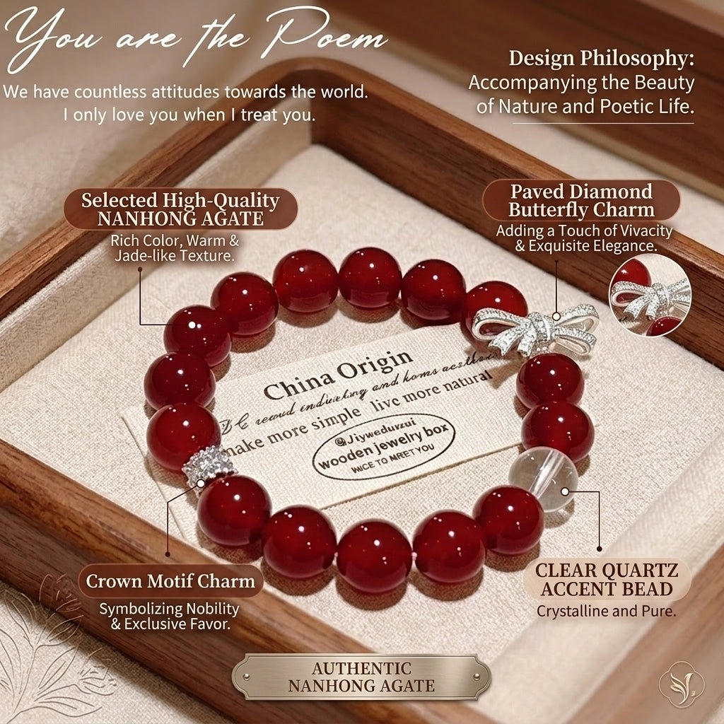 Authentic Red Agate Bracelet, Natural Clear Quartz & Pearl Aesthetic Wristlet, Root Chakra Healing Stone, Gift for Women, Spiritual Protection Talisman