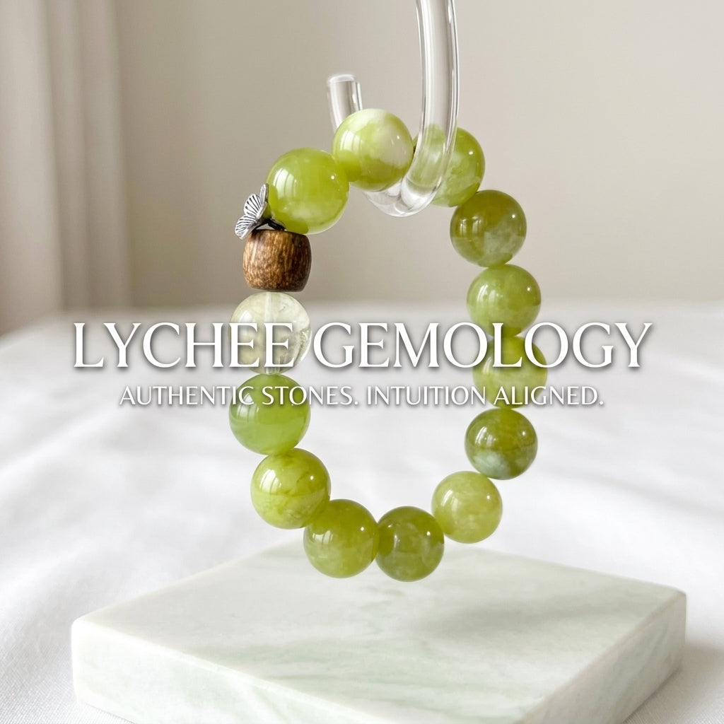 14mm Green Xiuyan Jade Crystal Bracelet, Natural Lemon Quartz & Scented Agarwood Healing Jewelry, Abundance & Stress Relief Talisman for Women