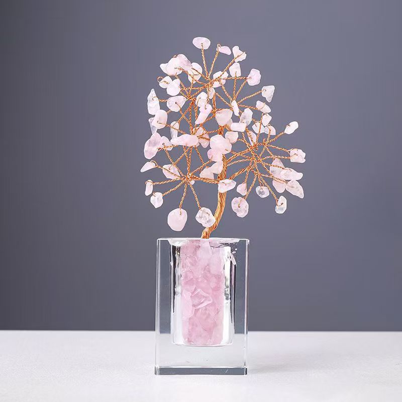 Natural Crystal Money Tree Ornament for Wealth & Prosperity