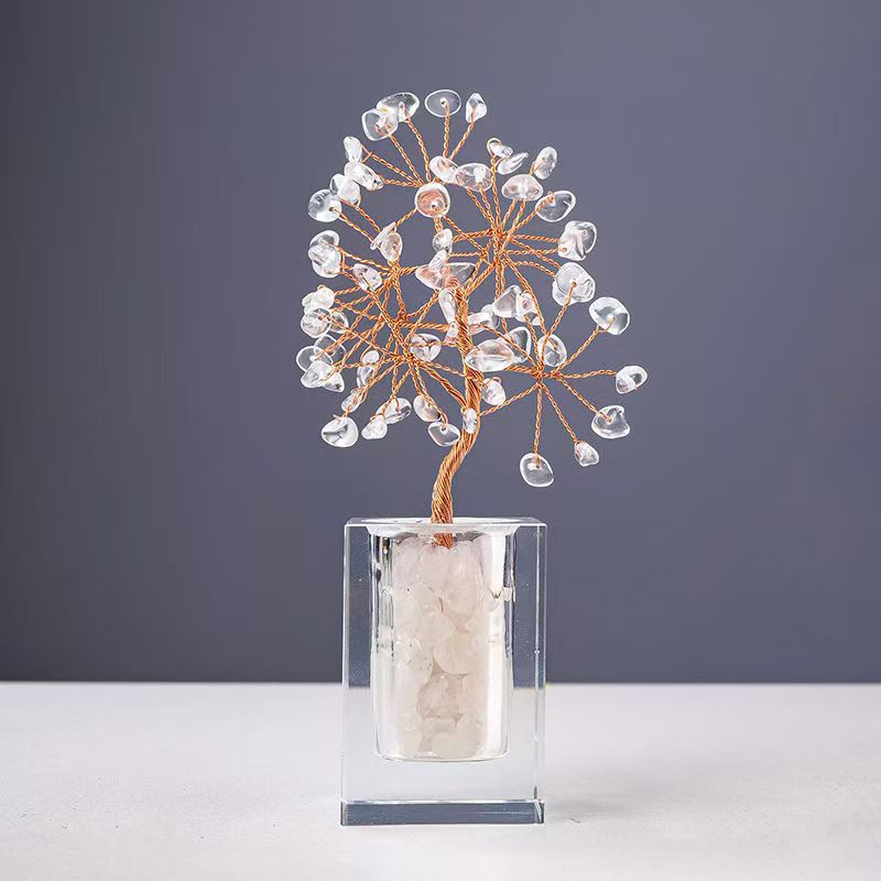 Natural Crystal Money Tree Ornament for Wealth & Prosperity