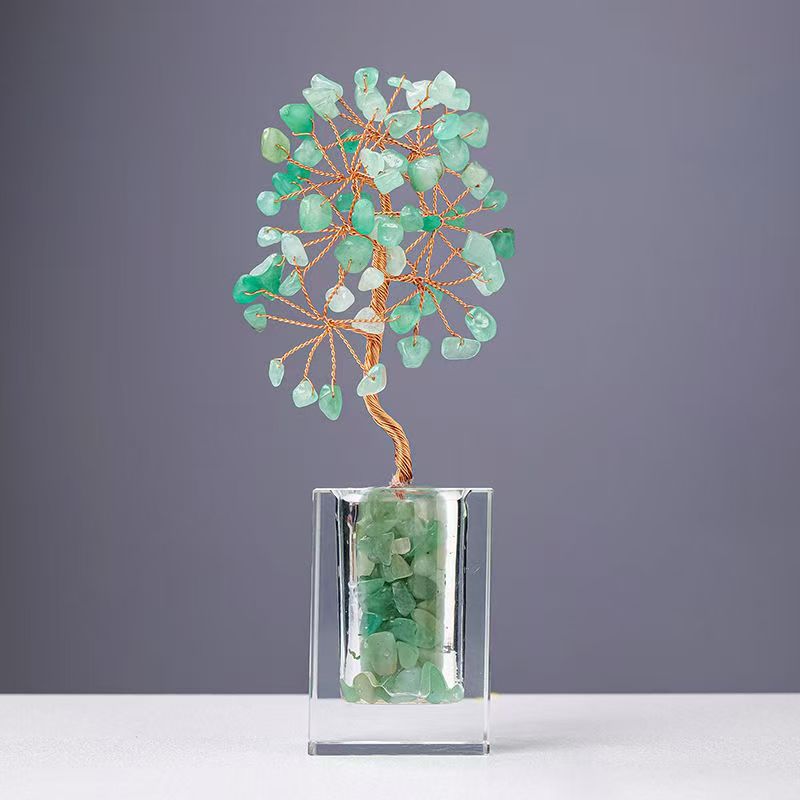 Natural Crystal Money Tree Ornament for Wealth & Prosperity