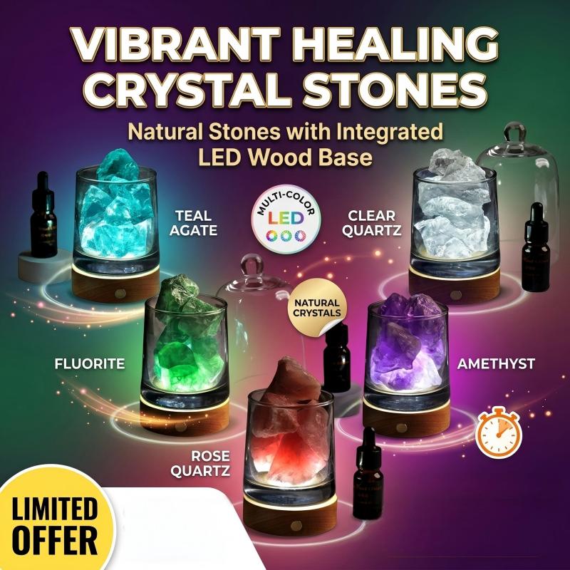 Natural Crystal Aroma Diffuser Ornament, Rechargeable Fragrance Stone Decor
