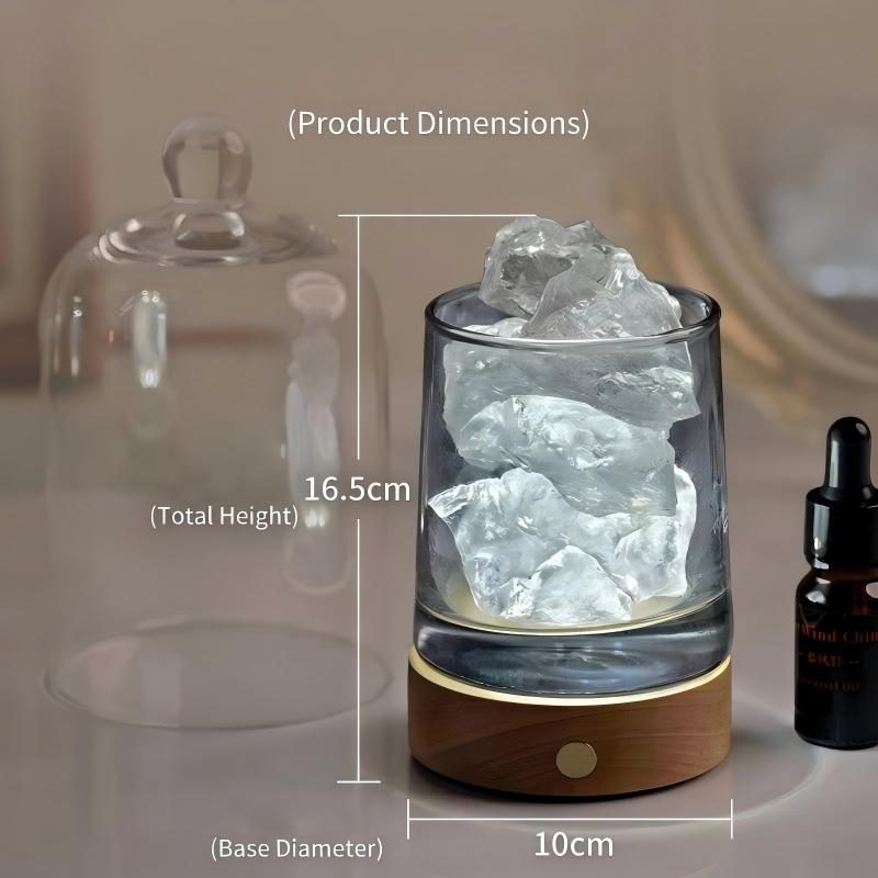 Natural Crystal Aroma Diffuser Ornament, Rechargeable Fragrance Stone Decor
