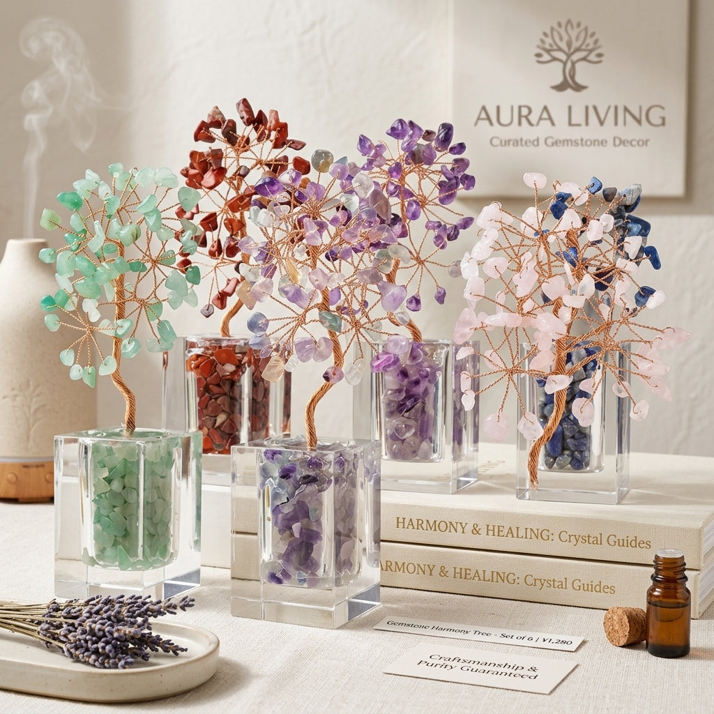 Natural Crystal Money Tree Ornament for Wealth & Prosperity