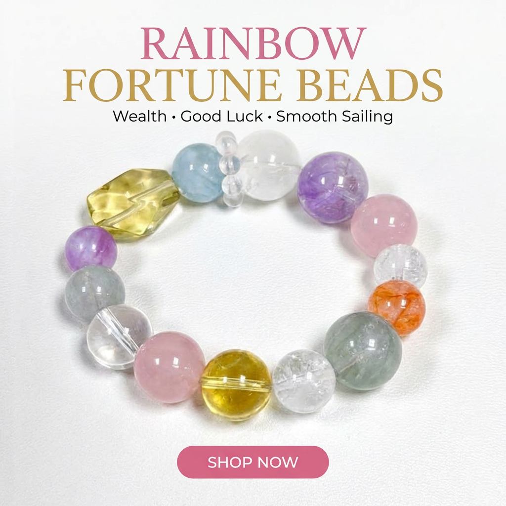 Natural Dopamine Colorful Crystal Bracelet, Chunky Healing Gemstone Jewelry, Citrine Rutilated Clear Quartz 7 Chakra Energy Stone