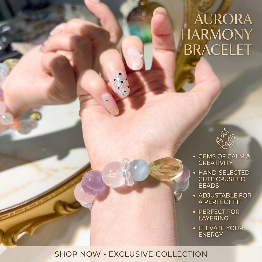 Natural Dopamine Colorful Crystal Bracelet, Chunky Healing Gemstone Jewelry, Citrine Rutilated Clear Quartz 7 Chakra Energy Stone