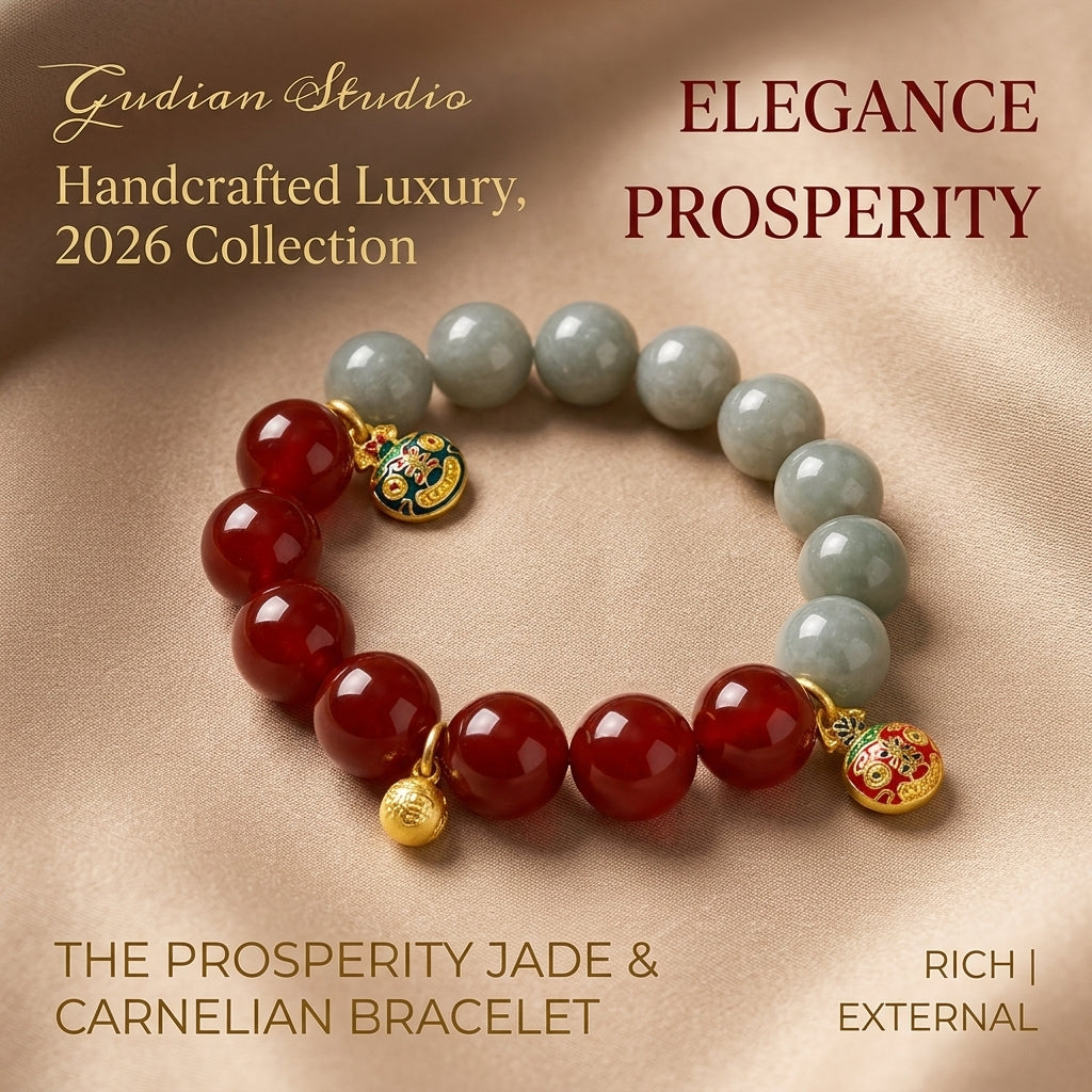 10mm Natural Red Agate & Green Rutilated Quartz Fortune Bracelet